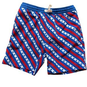 Chubbies Red and Blue Star Stripe Swim Trunks size 6
